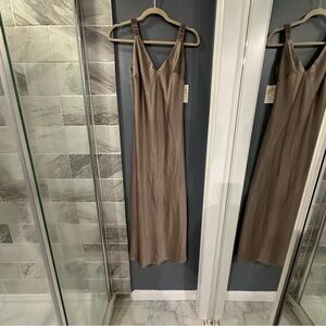 NWT Tan/ Nude Satin Dress